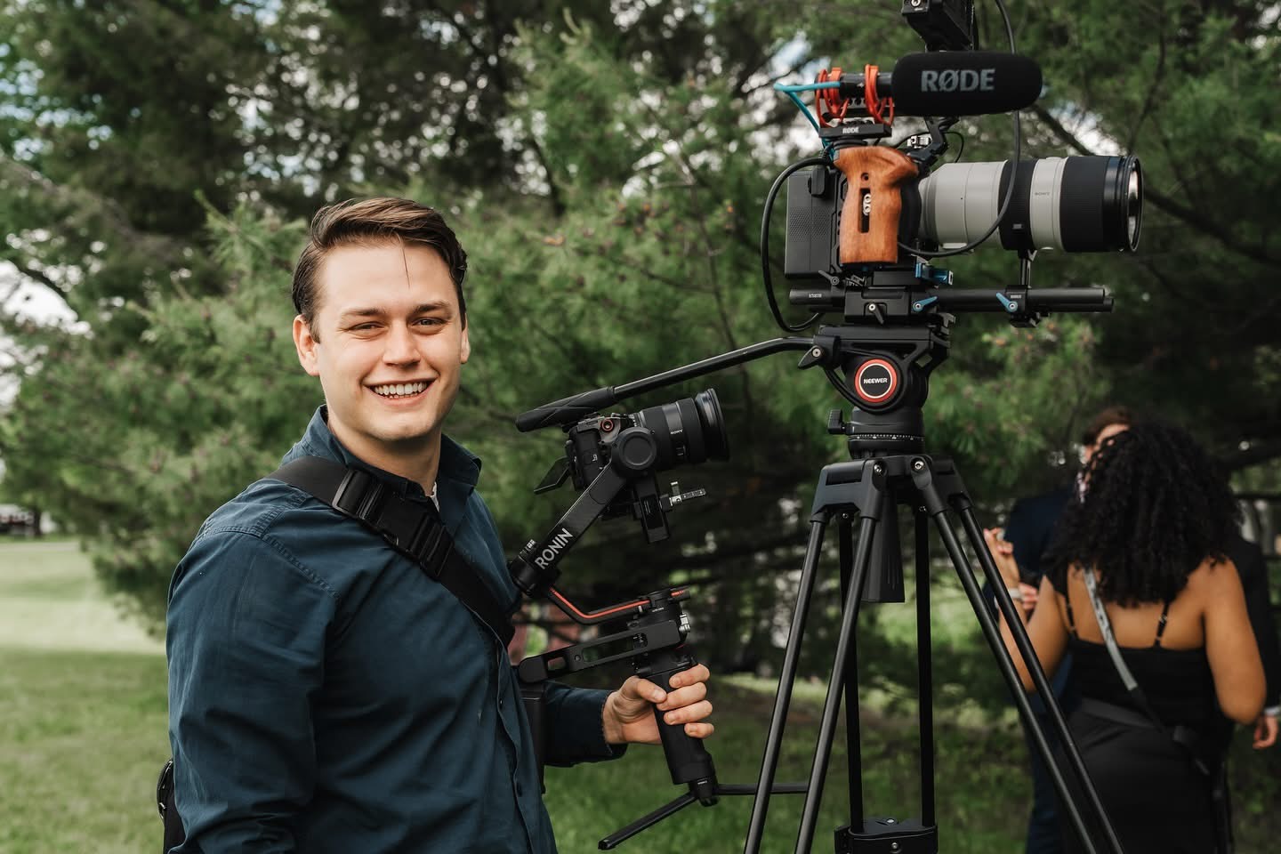 Maxwell Faust filming a Cincinnati wedding